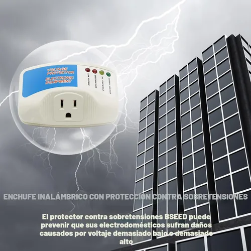 Vista 4 de BSEED Protector de sobretensiones para electrodomésticos, protector de voltaje de alimentación de una sola salida, salida de apagado de voltaje