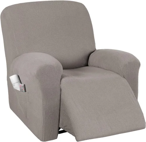 Vista 10 de PrinceDeco Funda para silla reclinable, 1 pieza, funda elástica para silla reclinable, protector de muebles con parte inferior elástica para silla