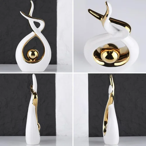 Vista 7 de suruim Decoración para el hogar, arte abstracto moderno, estatua de cerámica, decoración de mesa de comedor, centro de oficina, sala de estar