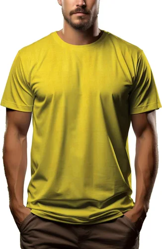 Vista 13 de Camiseta de alta calidad para hombre, 7.1 oz/yd² de algodón puro con cuello redondo