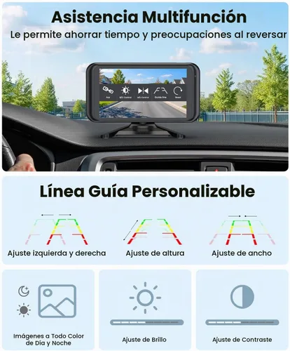 Vista 6 de AUTO-VOX Cámara de respaldo inalámbrica W5: Monitor de doble canal 1080P de 4.5 pulgadas, fácil instalación, señal inalámbrica estable, cámara