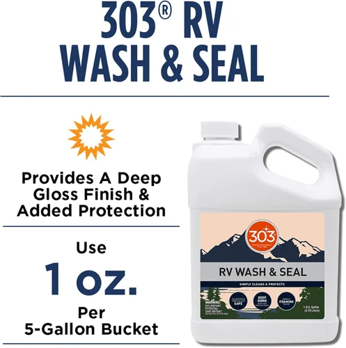 Vista 2 de 303 Products Lavado y Sellado para RV - Acabado Limpio y Sin Rayas, pH Neutro con Fórmula de Alta Espuma, Proporciona un Acabado de Brillo Profundo