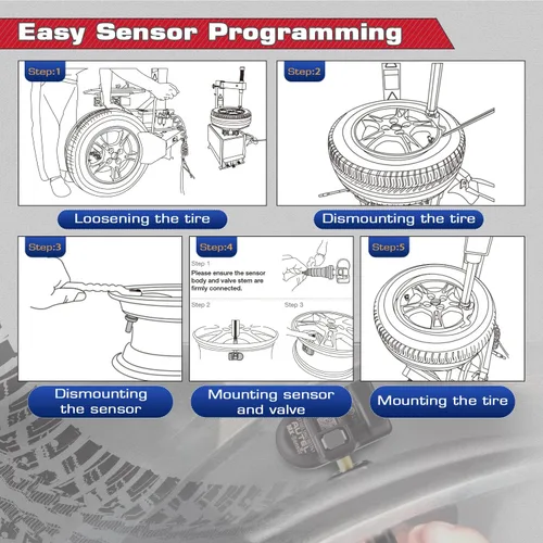 Vista 7 de Autel Sensor TPMS MX 8 unidades, sensor de neumáticos de 315 Mhz 433 Mhz 2 en 1, sensores TPMS universales de liberación de presión de nivel OE 100%