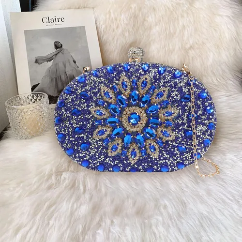 Vista 6 de Bolso de noche para mujer, bolso de mano con lentejuelas brillantes