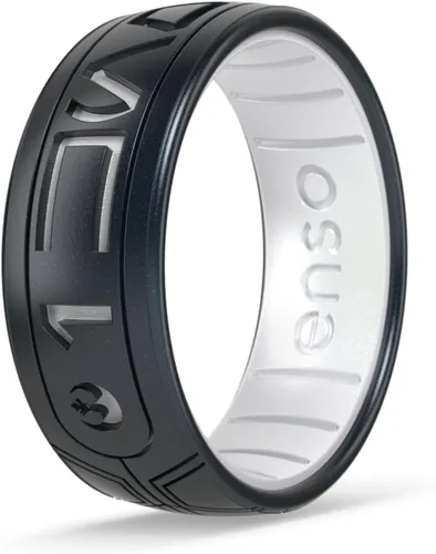 Vista 10 de Enso Rings Anillo de silicona de Star Wars – Te conozco – Diseño cómodo y flexible – Aurebesh – Perla Negra – Talla 3