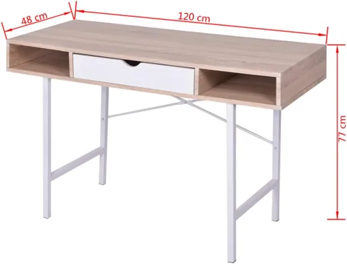 Vista 2 de Escritorio con 1 cajón, escritorio de oficina en casa, escritorios para computadoras, escritorio moderno para computadora, escritorio de escritura