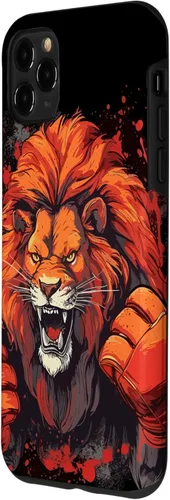 Vista 2 de iPhone 11 Pro Max Vintage Boxing Lion Boxer Con Guantes de Boxeo Deportivo Para Hombres Caso
