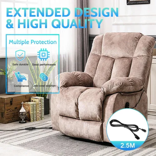 Vista 4 de Sopito Cable de extensión de 8.2 pies (8.2 ft) para silla elevadora o reclinable eléctrico, cable de fuente de alimentación de repuesto para Okin