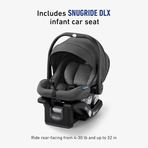 Vista 5 de Graco Modes Nes Sistema de viaje 3-en-1 modular, asiento de auto para bebé y carriola combinados, portabebés ajustables Slide2Me para asiento