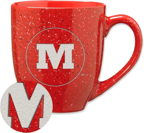 Vista 136 de Rico Industries NCAA Saint Joseph's (PA) Hawks Logo Principal Color Marrón 16 oz Logotipo del Equipo de Color Láser Grabado en Cerámica Moteada Taza