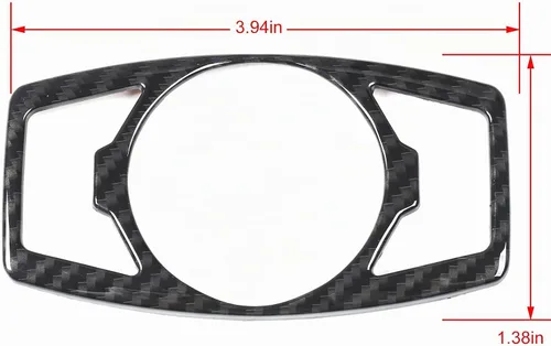 Vista 2 de RT-TCZ Cubierta del botón del interruptor de los faros para Ford F150 y Mustang 2015-2022 (grano de fibra de carbono)