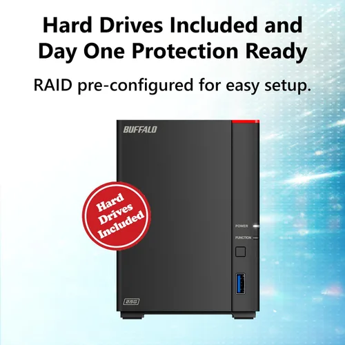Vista 5 de BUFFALO LinkStation 720 4TB 2-Bay Home Office Almacenamiento de datos en la nube privada con discos duros incluidos/Almacenamiento conectado a red