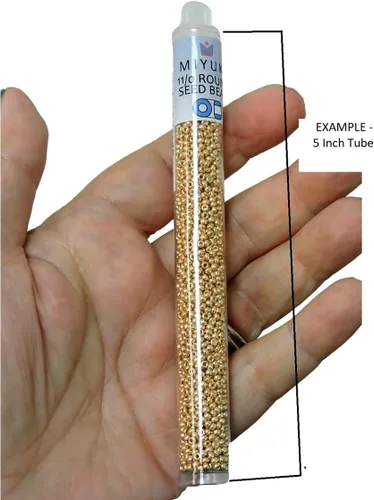 Vista 4 de Cuentas redondas de cristal rocailles redondas japonesas de Miyuki con forro plateado 11/0 de aproximadamente 0.85 oz y 5 pulgadas