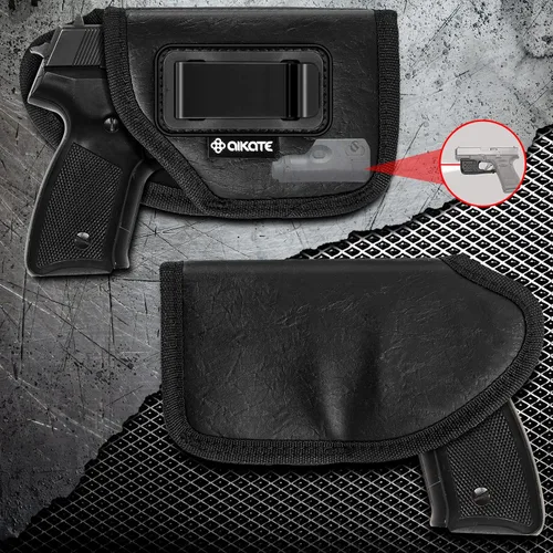 Vista 6 de 2 Pack IWB Holster with Laser Sight, Concealed Carry Gun Holster for Women/Men, ECO Leather Concealment Inside Waistband Holsters Fits Most Midsize
