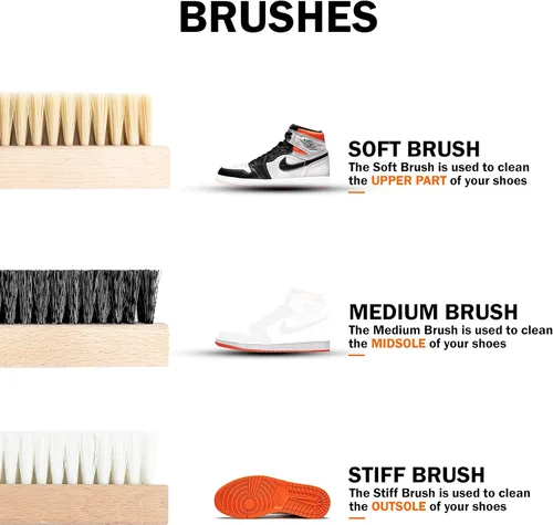Vista 4 de SNEAKARE Shoe Cleaning Kit 100ML Shoe Cleaner, 3 Bristle Shoe Cleaner Brushes, 1 Cleaning Cloth Shoe Cleaner Kit For Sneakers