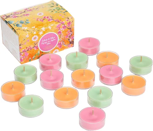 Vista 7 de PartyLite Tea Lights Sampler, Velas de Jengibre y Coco con Aroma de Lavanda, Juego de Regalo de 12, Aromaterapia con hasta 4 a 6 Horas de Quemado