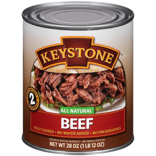Vista 9 de Keystone Meats Carne de res enlatada de 28 onzas de calor natural y servir, carne enlatada totalmente cocida, lista para comer, 5 años de vida útil