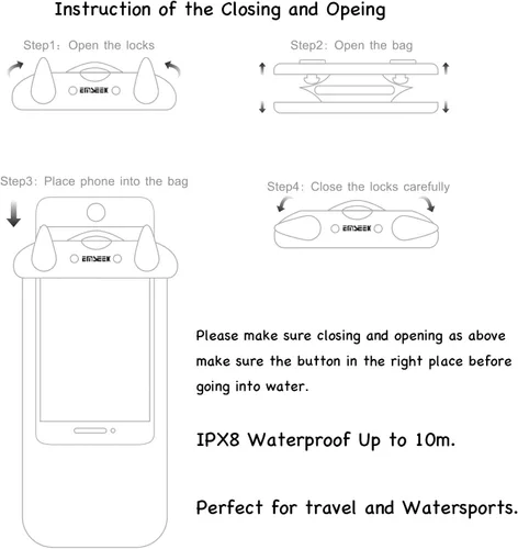 Vista 6 de Bolsa impermeable para tarjeta de embarque, soporte para pasaporte, organizador de viaje, cartera impermeable, funda seca para teléfono, llavero