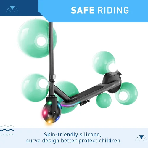 Vista 3 de Hiboy ES1/Q2 Lite Electric Scooter with Seat for Kids Ages 4–10, LED Lights, UL Certified, 6.5–9.3 MPH, 40–100W Motor, Easy Control
