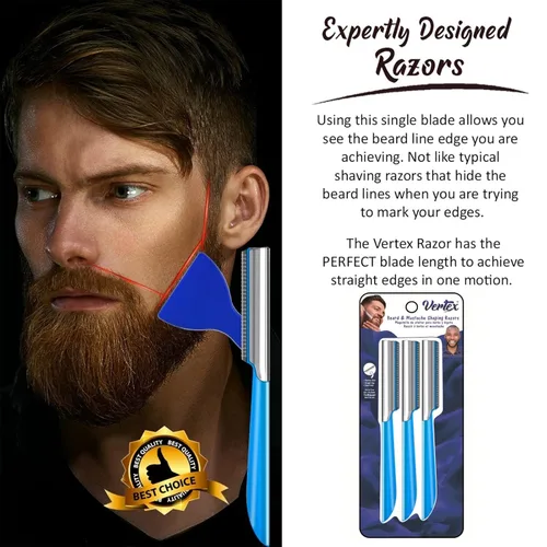 Vista 4 de Herramienta Star recta moldeadora para barba de hombres, rasurador para bordes y la línea de bigote, cejas perfectas, cuchilla recta de barbero