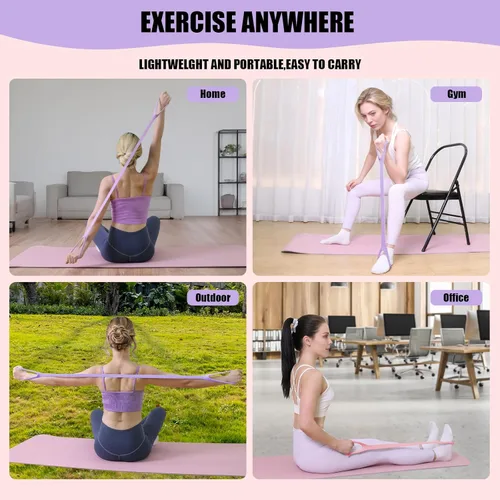 Vista 8 de Figure 8 Resistance Bands, 8-Shaped Exercise Band for Women Arms Shoulder Back Legs Stretching Pilates Yoga