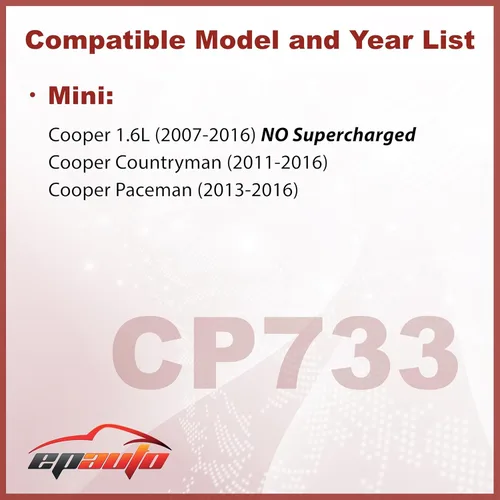 Vista 2 de EPAuto CP733 (CF10733) Filtro de aire de habitáculo Premium de repuesto para Mini Cooper 1.6L (2007-2016), Cooper Countryman (2011-2016), Cooper