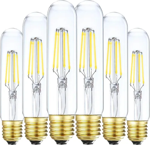 Vista 9 de Bombilla LED A15 de 4 W (equivalente a 40 W), 2700 K blanco cálido, filamento Edison regulable, 400 lúmenes, base media E26, vidrio transparente