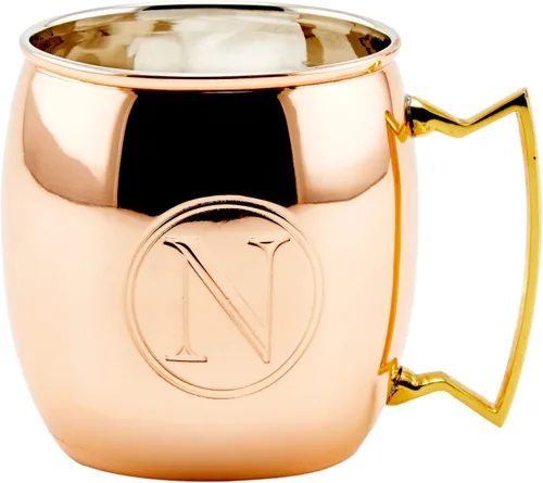 Vista 25 de Old Dutch International Taza sólida Moscow Mule, 16 onzas, monograma A, cobre