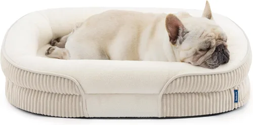 Vista 12 de Bedsure Camas ortopédicas para perros con cojín ovalado de 360 °, perro de Carbón