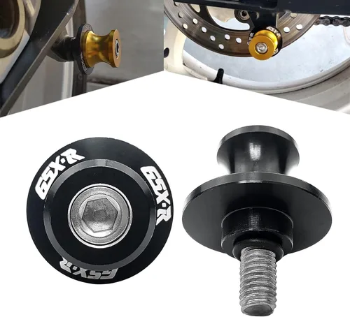 Deslizadores de Brazo Oscilante de Motocicleta de 8mm M8 X 1.5 Bobinas CNC de Aluminio 2 Piezas para Suzuki GSX-R 600 GSX-R 750 GSX-R 1000 (Negro)