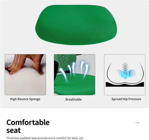 Vista 6 de Silla de oficina ergonómica de malla, silla de computadora con soporte lumbar, reposabrazos de respaldo medio, giratoria, ajustable, para mujeres