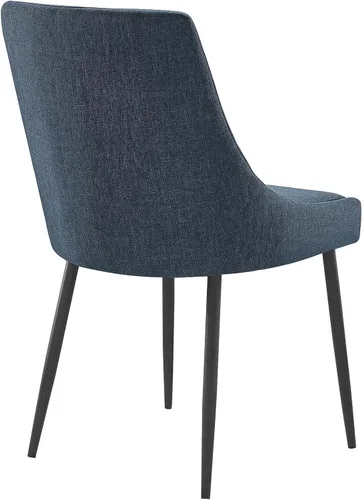 Vista 32 de Modway Viscount - Juego de 2 sillas de comedor tapizadas de tela, color blanco y negro