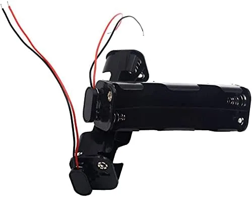 Vista 3 de Paquete de 2 8 pilas AA, funda de batería de dos capas, soporte de batería AA de 12 V, con conector de clip de fuentes I