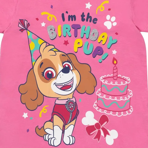 Vista 2 de Paw Patrol Skye Rubble Chase Marshall - Camiseta de cumpleaños para niñas pequeñas a niños pequeños