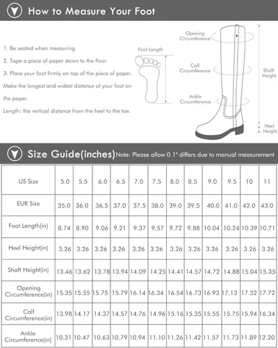 Vista 6 de Juliet Holy Women's Knee High Boots Stacked Block Heel Wide Calf Closed Pointed Toe Riding Boots