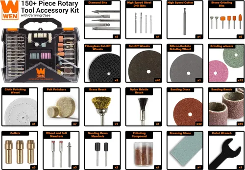 Vista 7 de WEN Paquete de herramientas rotativas de iones de litio con accesorios (23072 + 230151A)