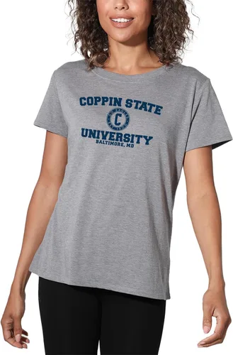 Vista 295 de Colección oficial de camisetas sueltas con logotipo de círculo envejecido universitario para mujer, jaspeado atlético