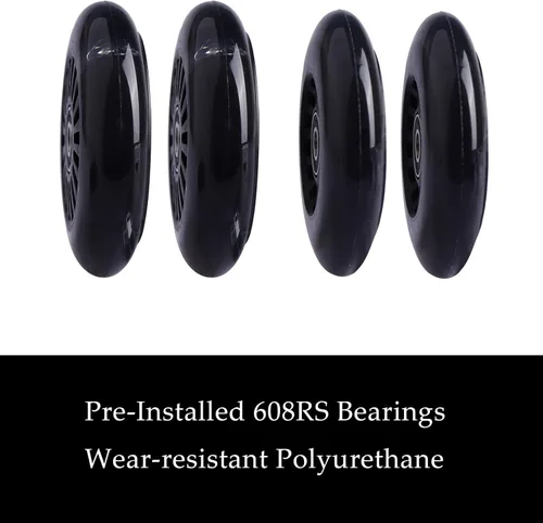 Vista 4 de Juego de ruedas de poliuretano de repuesto para coche oscilante (frontal, 2 piezas con luz), paquete de ruedas para coche columpio