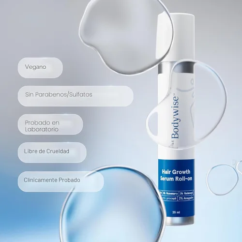 Vista 5 de Be Bodywise Rollo de suero para el crecimiento del cabello de romero de 1.7 fl oz - 3% de romero, 3% de redensilo y 2% de nuevo El suero