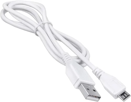 Vista 2 de Cable de alimentación USB blanco de 5 pies compatible con VTech Kidizoom Smartwatch Smart Watch
