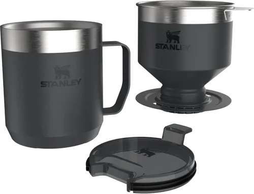 Vista 4 de STANLEY Perfect Brew Juego de café con pico vertedor Taza de campamento de 12 oz con tapa incluida Cafetera de goteo con filtro reutilizable
