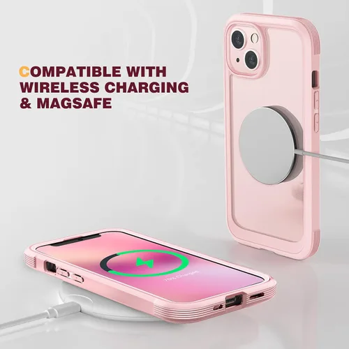 Vista 5 de Diaclara - Funda diseñada para iPhone 13, carcasa resistente de cuerpo completo con protector de pantalla integrado sensible al tacto, antiarañazos