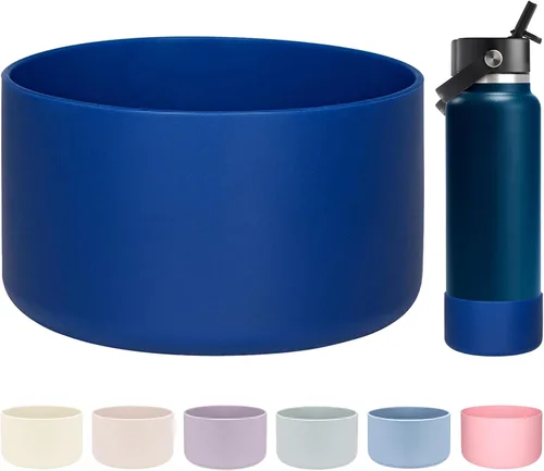 Vista 39 de HEYSKAY Bota protectora de silicona para botella de agua Hydro Flask, botella de agua de boca ancha, protector inferior de silicona antideslizante