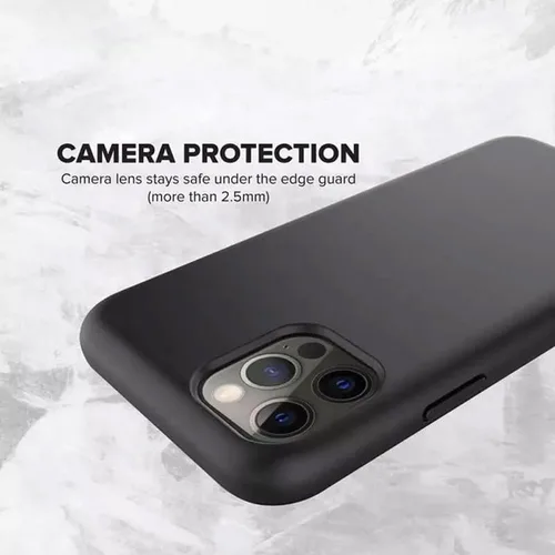Vista 4 de Funda de silicona para ZTE Blade A33S, funda protectora de cuerpo completo y suave al tacto, a prueba de golpes, con forro de microfibra (negro)