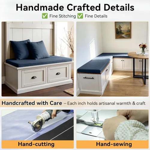 Vista 7 de ROFIELTY Cojín de banco de 31 pulgadas, cojines de banco duraderos para muebles de interior, cojines de asiento de ventana antideslizantes