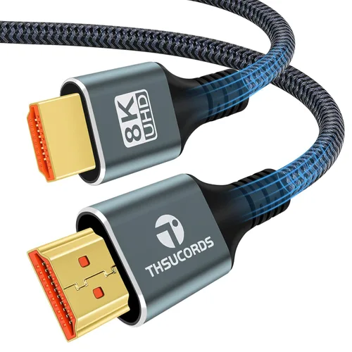 Cable HDMI 8K 4K de 1.6 pies, Cable HDMI 2.1 Trenzado de Alta Velocidad de HDMI a HDMI Compatible con 8K@60Hz, 4K@120Hz 144Hz 48Gbps Compatible con