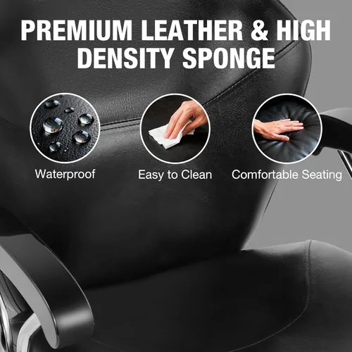 Vista 7 de Silla de peluquería con bomba hidráulica resistente, silla reclinable giratoria de 360 grados, estructura de acero duradero, equipo de belleza
