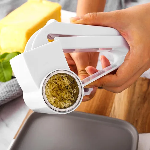 Vista 4 de DOITOOL Rallador manual giratorio de queso, triturador de acero inoxidable para cocina de mano, para queso duro, chocolate, fácil de limpiar, apto