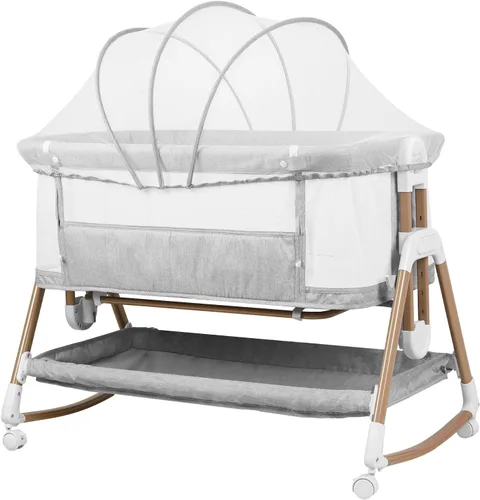 Vista 10 de By Brand 3 in 1 Baby Bassinet, Rocking Bedside Crib for Newborn, Portable Sleeper with Breathable Mesh, 6 Adjustable Heights, Wheels and Storage