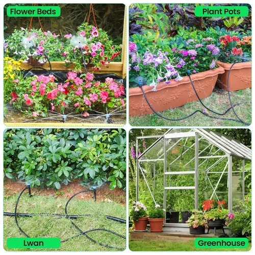 Vista 8 de MIXC Sistema de Riego por Goteo, Sistema de Riego de Jardín con Conector Rápido, Kit de Sistema de Aspersión Automático para Riego de Plantas